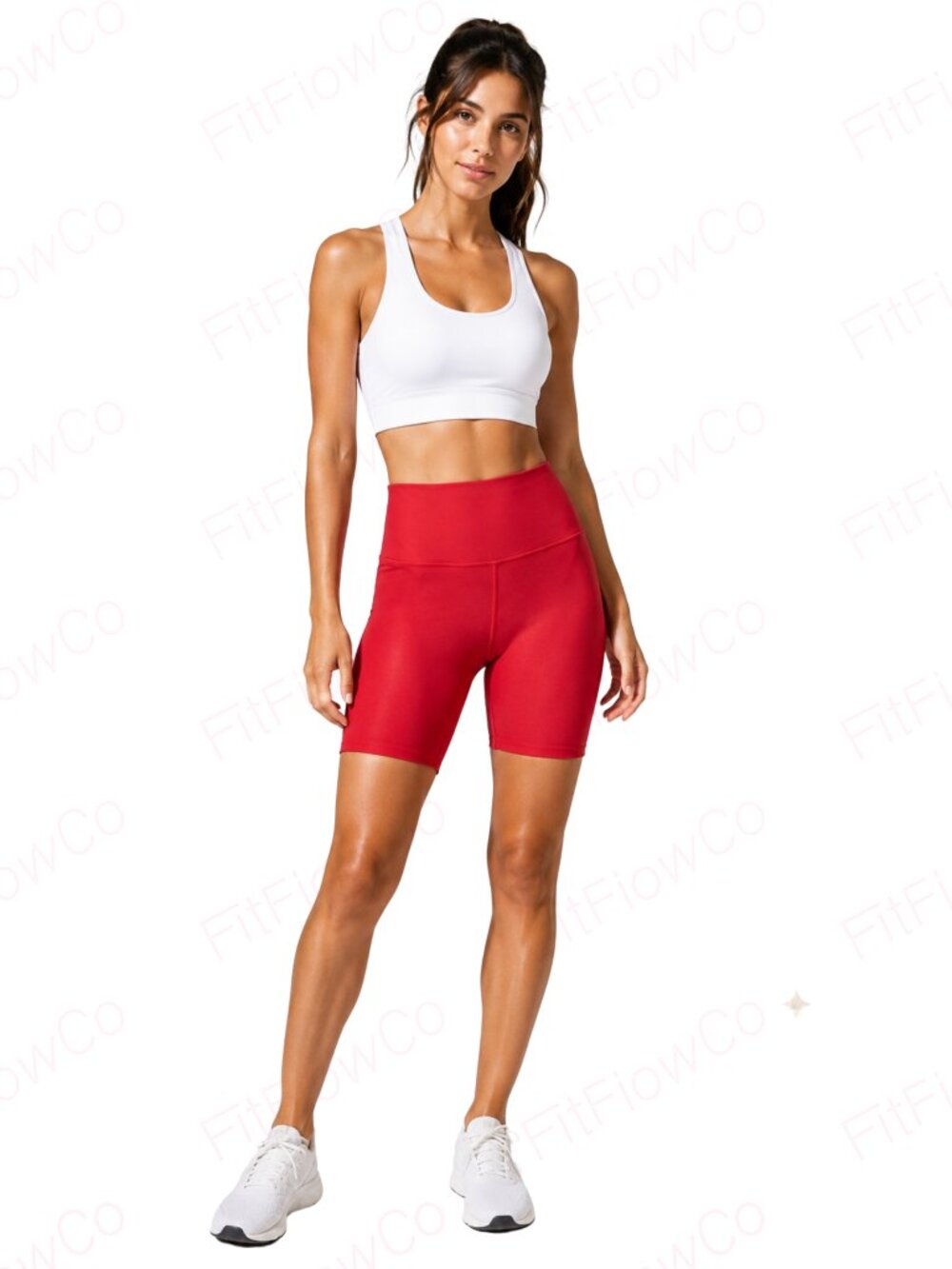 NOLI Activewear Red Compression Biker Shorts Women Size S 7” Inseam